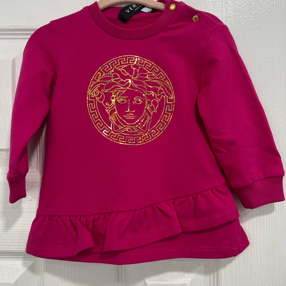 Versace Kids Pink Long Sleeve Dress